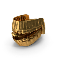 Gold Human Mouth Gums Teeth And Tongue PNG & PSD Images
