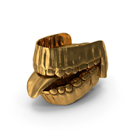 Gold Human Mouth Gums Teeth And Tongue PNG & PSD Images