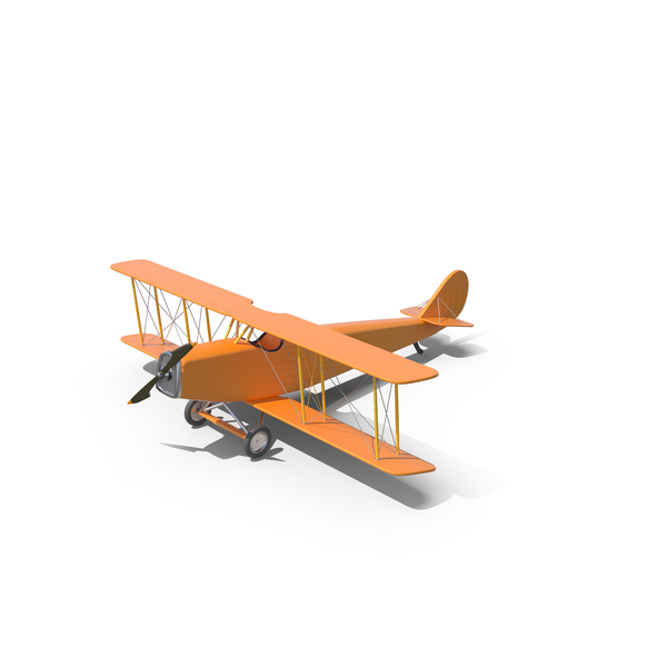 Retro Open Cocpit Biplane PNG & PSD Images