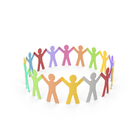 Paper-cut People Holding Hands PNG & PSD Images
