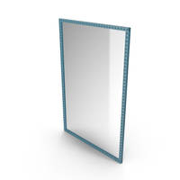 Blue Mirror In Metal Frame PNG & PSD Images