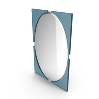 Blue Mirror In Metal Frame PNG & PSD Images