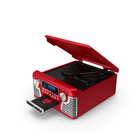 Red Retro Turntable PNG & PSD Images