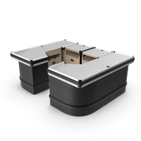 Supermarket Checkout Counters Dark Wood PNG & PSD Images