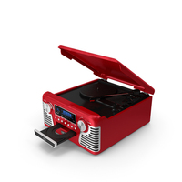 Victrola Red Retro Turntable PNG & PSD Images