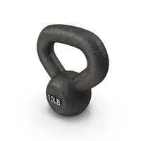 Wide Grip Solid Cast Kettlebell 10lb PNG & PSD Images
