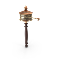 Copper Handheld Prayer Wheel PNG & PSD Images