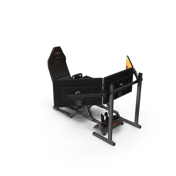 F-GT Racing Simulator Rig GT With 3 Screens PNG & PSD Images