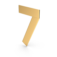 Gold Ribbon Number 7 PNG & PSD Images