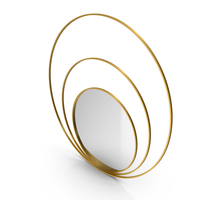 Gold Mirror In Metal Frame PNG & PSD Images