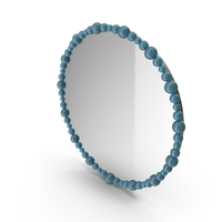 Blue Mirror In Metal Frame PNG & PSD Images