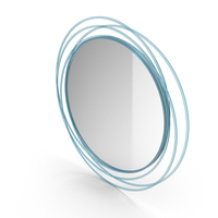 Blue Mirror In Metal Frame PNG & PSD Images