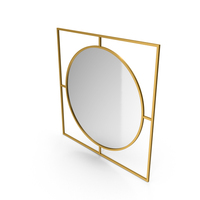 Gold Mirror In Metal Frame PNG & PSD Images