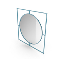 Blue Mirror In Metal Frame PNG & PSD Images