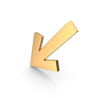 Left Down Arrow Gold PNG & PSD Images