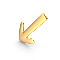 Left Down Arrow Gold PNG & PSD Images