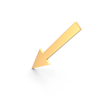 Left Down Arrow Gold PNG & PSD Images