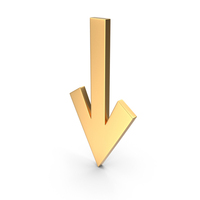 Down Arrow Gold PNG & PSD Images