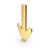 Down Arrow Gold PNG & PSD Images