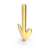 Down Arrow Gold PNG & PSD Images