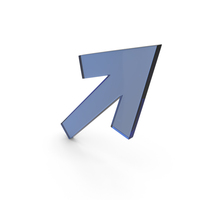 Blue Glass Diagonally Up Arrow Symbol PNG & PSD Images
