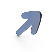 Blue Glass Diagonally Up Arrow Symbol PNG & PSD Images