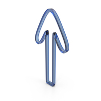 Blue Glass Up Arrow Outline Symbol PNG & PSD Images