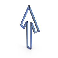 Blue Glass Up Arrow Outline Symbol PNG & PSD Images