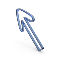 Blue Glass Diagonally Up Arrow Outline Symbol PNG & PSD Images