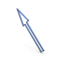 Blue Glass Diagonally Up Arrow Outline Symbol PNG & PSD Images