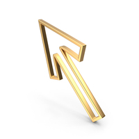 Left Up Arrow Gold PNG & PSD Images