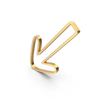 Left Down Arrow Gold PNG & PSD Images
