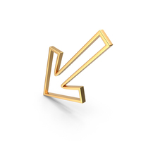 Left Down Arrow Gold PNG & PSD Images