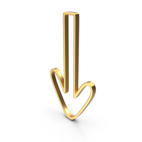 Down Arrow Gold PNG & PSD Images