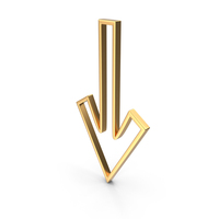 Down Arrow Gold PNG & PSD Images
