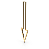 Down Arrow Gold PNG & PSD Images
