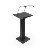 Lectern System Podium Ahuja ASL 3000R Black PNG & PSD Images