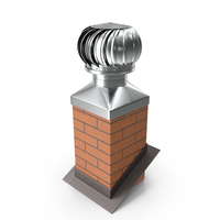 Masonry Chimney With Spherical Cowl Corner Base PNG & PSD Images