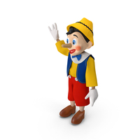 Pinnochio Cartoon Character Waving Hello PNG & PSD Images