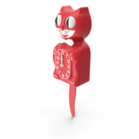 Retro Wall Clock Red Cat PNG & PSD Images