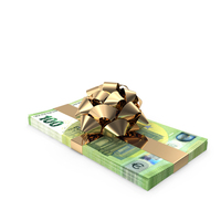 Stack Of One Hundred Euro Bills Tied With A Bow PNG & PSD Images