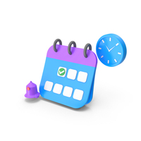 Calendar Clock Checkmark Symbol PNG & PSD Images