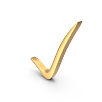 Gold Check Mark Symbol PNG & PSD Images