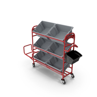 Tote Picking Cart With Angled Shelves Rubbermaid PNG & PSD Images
