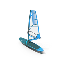 Inflatable Windsurf SUP With Sail Blue PNG & PSD Images