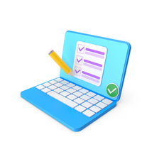 Computer Laptop Checklist Pen PNG & PSD Images