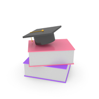 Graduation Cap On Books PNG & PSD Images