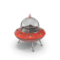 Retro Cartoon UFO PNG & PSD Images