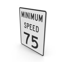 Minimum Speed 75 Chrome Road Sign PNG & PSD Images