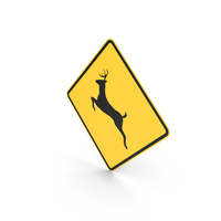Deer Chrome Road Sign PNG & PSD Images